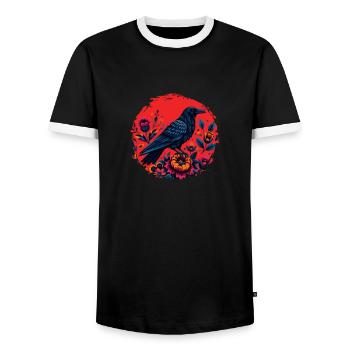 Bird breeder Ornithologist Bird watcher - Men's Ringer Shirt - black/white - Front - AI Model Female 172 light (172cm) & AI Model Male 178 light (178cm)