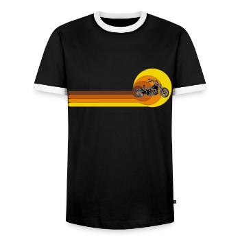 Trike Trike Rider Motor Trike Vintage Trike Bike - Men's Ringer Shirt - black/white - Front - AI Model Female 172 light (172cm) & AI Model Male 178 light (178cm)