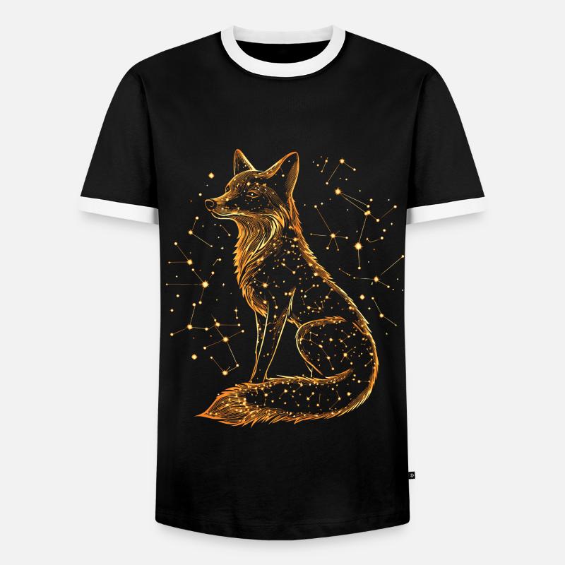 Fuchs Sterne Sternenbild - Männer Kontrast-T-Shirt - Schwarz/Weiß