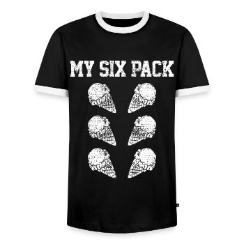 cornet de crème glacée - T-shirt contrasté Homme - noir/blanc - Devant - AI Model Female 172 light (172cm) & AI Model Male 178 light (178cm)