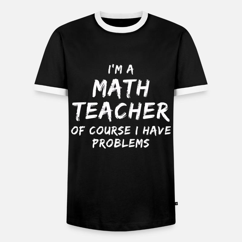 Math teacher math teacher - Men's Ringer Shirt - black/white
