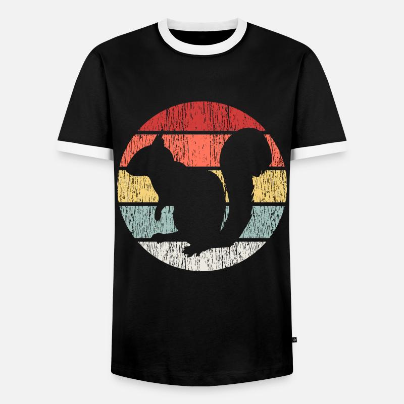 squirrel - Men's Ringer Shirt - black/white