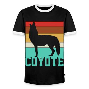 Kojote Kojote Kojote - Männer Kontrast-T-Shirt - Schwarz/Weiß - Vorne - AI Model Female 172 light (172cm) & AI Model Male 178 light (178cm)