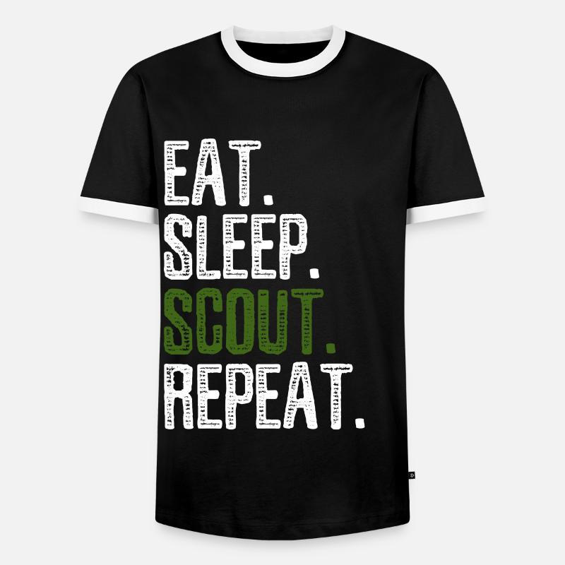 Scouting - Men's Ringer Shirt - black/white