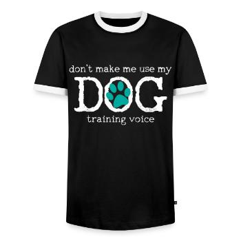 Hunde-Agility - T-shirt contrasté Homme - noir/blanc - Devant - AI Model Female 172 light (172cm) & AI Model Male 178 light (178cm)