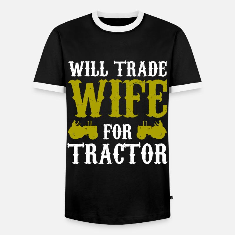 tractor - Men's Ringer Shirt - black/white