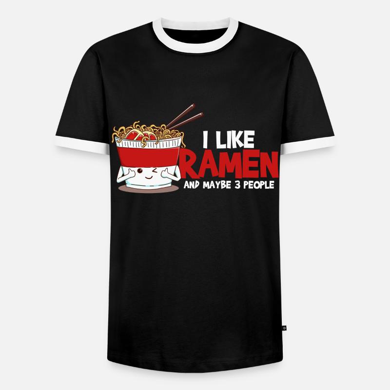 ramen - Männer Kontrast-T-Shirt - Schwarz/Weiß