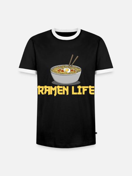 ramen - Männer Kontrast-T-Shirt - Schwarz/Weiß