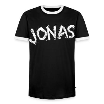 Jonas - Männer Kontrast-T-Shirt - Schwarz/Weiß - Vorne - AI Model Female 172 light (172cm) & AI Model Male 178 light (178cm)