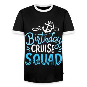 Croisière croisière anniversaire - T-shirt contrasté Homme - noir/blanc - Devant - AI Model Female 172 light (172cm) & AI Model Male 178 light (178cm)