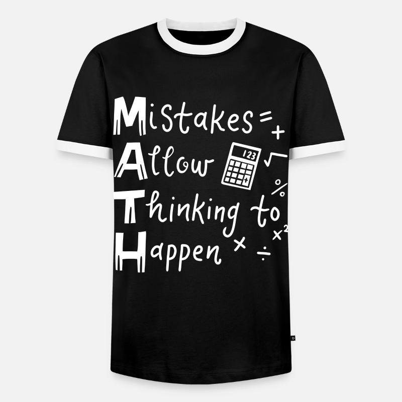 math teacher - Men's Ringer Shirt - black/white