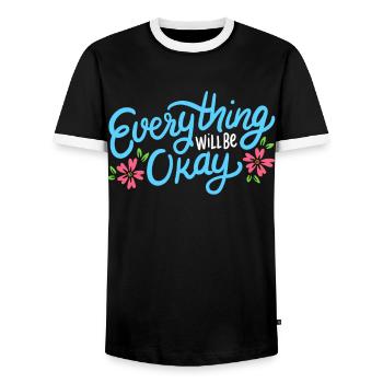 Inspirational quote - Men's Ringer Shirt - black/white - Front - AI Model Female 172 light (172cm) & AI Model Male 178 light (178cm)