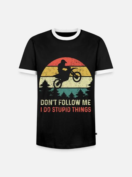 Motocross-BMX-Fahren - Männer Kontrast-T-Shirt - Schwarz/Weiß