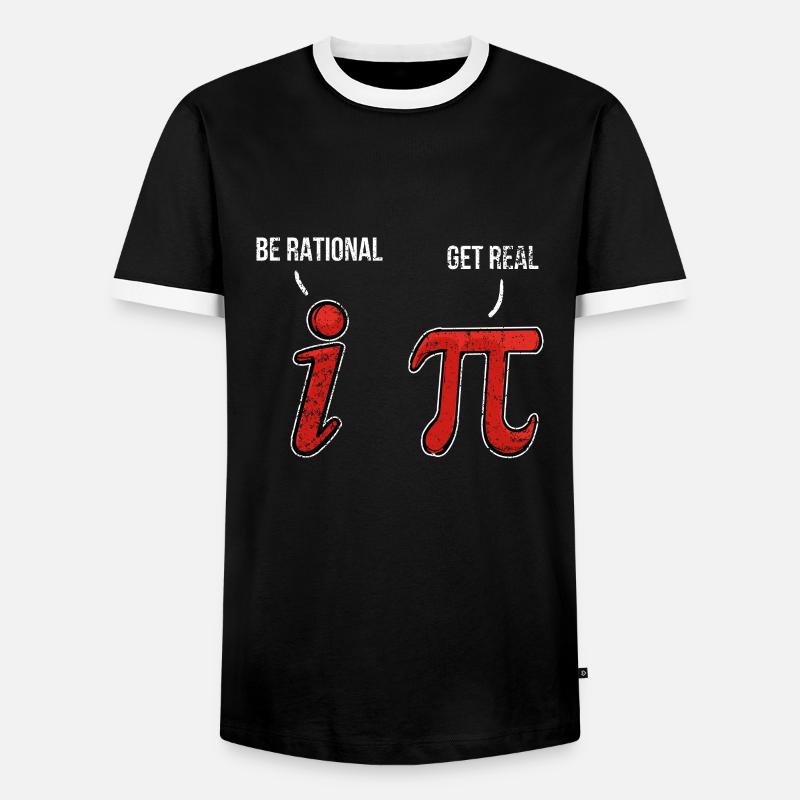 Pi Day math - Men's Ringer Shirt - black/white