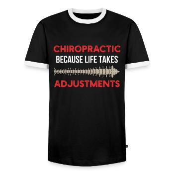 Chiropraktiker Chiropraktik - Männer Kontrast-T-Shirt - Schwarz/Weiß - Vorne - AI Model Female 172 light (172cm) & AI Model Male 178 light (178cm)