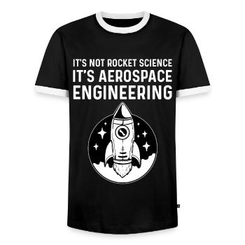 Aerospace Engineering - Men's Ringer Shirt - black/white - Front - AI Model Female 172 light (172cm) & AI Model Male 178 light (178cm)
