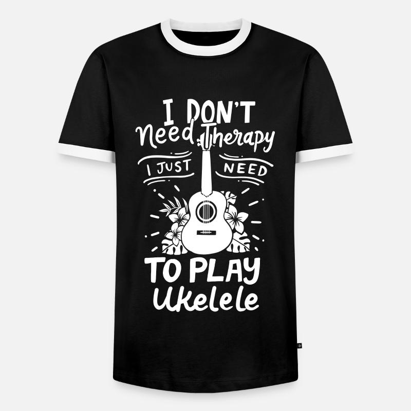 Ukulele - Men's Ringer Shirt - black/white