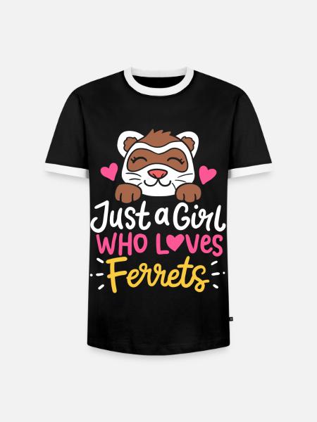 Frettchen Lieblingstier - Männer Kontrast-T-Shirt - Schwarz/Weiß