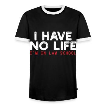 Law student - Men's Ringer Shirt - black/white - Front - AI Model Female 172 light (172cm) & AI Model Male 178 light (178cm)