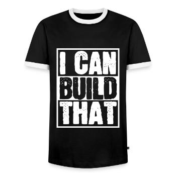 Carpenter Handyman Woodworker - Men's Ringer Shirt - black/white - Front - AI Model Female 172 light (172cm) & AI Model Male 178 light (178cm)