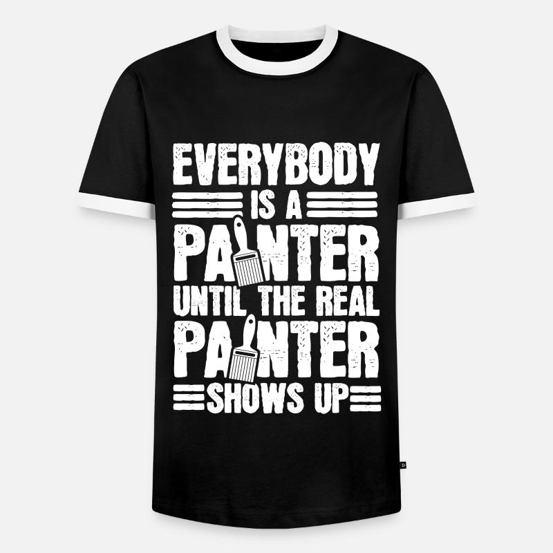 painter - Men's Ringer Shirt - black/white