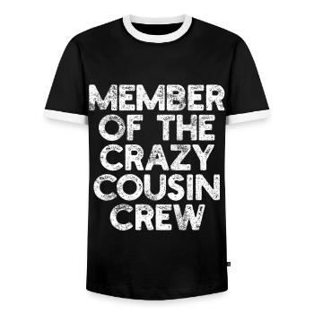 Cousins - T-shirt contrasté Homme - noir/blanc - Devant - AI Model Female 172 light (172cm) & AI Model Male 178 light (178cm)