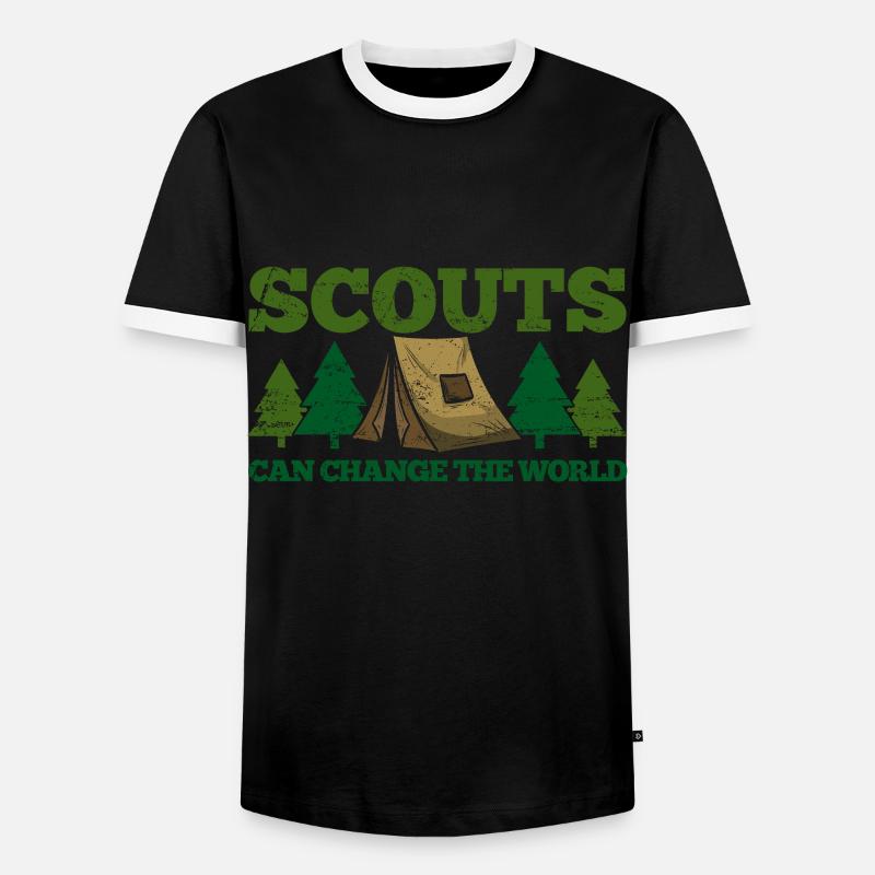 Boy Scout Scouting Camping - Men's Ringer Shirt - black/white