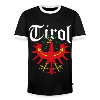 Tirol Tiroler Adler Wappen - Männer Kontrast-T-Shirt - Schwarz/Weiß - Vorne - AI Model Female 172 light (172cm) & AI Model Male 178 light (178cm)