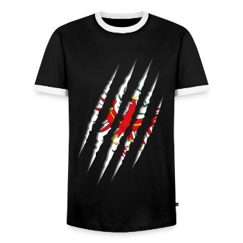Tirol Tiroler Adler Kratzspuren Wappen Krallen - Männer Kontrast-T-Shirt - Schwarz/Weiß - Vorne - AI Model Female 172 light (172cm) & AI Model Male 178 light (178cm)