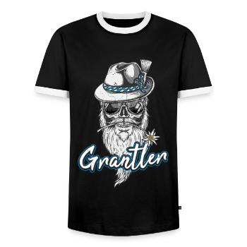 Grantler Grantln Bayern Tracht Grantla - Männer Kontrast-T-Shirt - Schwarz/Weiß - Vorne - AI Model Female 172 light (172cm) & AI Model Male 178 light (178cm)