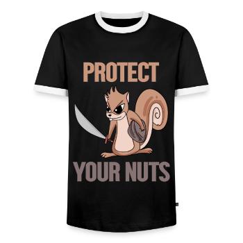 Lustiges Eichhörnchen Geschenk - Männer Kontrast-T-Shirt - Schwarz/Weiß - Vorne - AI Model Female 172 light (172cm) & AI Model Male 178 light (178cm)