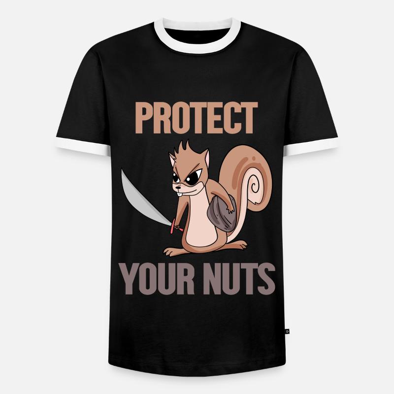 Funny squirrel gift - Men's Ringer Shirt - black/white