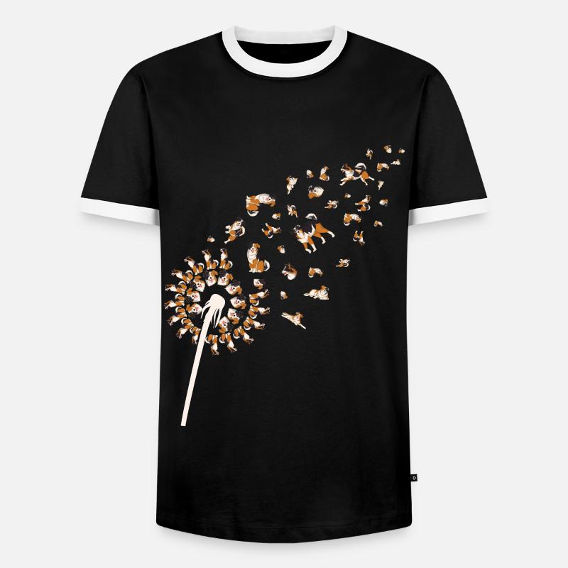 Aussie Hund Pusteblume Australian Shepherd - Männer Kontrast-T-Shirt - Schwarz/Weiß