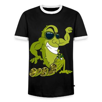 Gurke - Männer Kontrast-T-Shirt - Schwarz/Weiß - Vorne - AI Model Female 172 light (172cm) & AI Model Male 178 light (178cm)