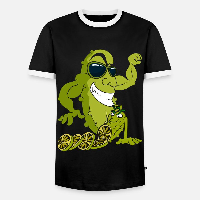 Concombre - T-shirt contrasté Homme - noir/blanc