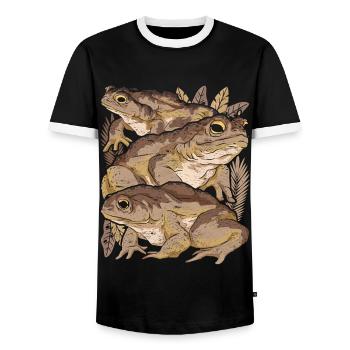 Frog Toad - Men's Ringer Shirt - black/white - Front - AI Model Female 172 light (172cm) & AI Model Male 178 light (178cm)