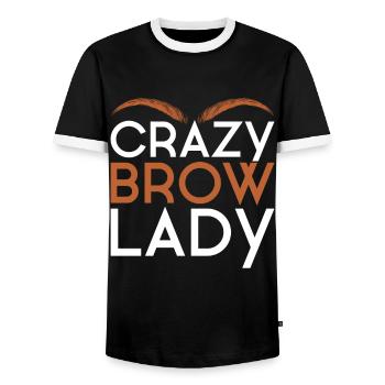 Eyebrow Beautician Gift Brow Artist - Men's Ringer Shirt - black/white - Front - AI Model Female 172 light (172cm) & AI Model Male 178 light (178cm)