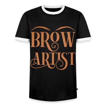 Brow Artist - Men's Ringer Shirt - black/white - Front - AI Model Female 172 light (172cm) & AI Model Male 178 light (178cm)