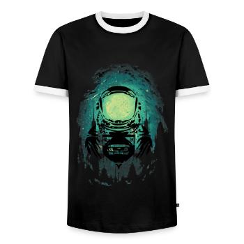 Astronaute Spatial - T-shirt contrasté Homme - noir/blanc - Devant - AI Model Female 172 light (172cm) & AI Model Male 178 light (178cm)