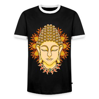 Yoga Cadeau Bouddhisme Bouddha bouddhiste - T-shirt contrasté Homme - noir/blanc - Devant - AI Model Female 172 light (172cm) & AI Model Male 178 light (178cm)