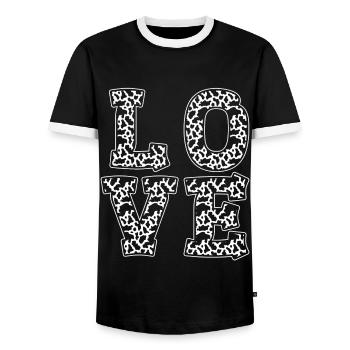 Kuh Muster Bauernhof Tier Geschenk Kuhflecken Kuh - Männer Kontrast-T-Shirt - Schwarz/Weiß - Vorne - AI Model Female 172 light (172cm) & AI Model Male 178 light (178cm)