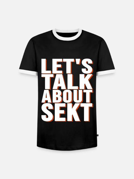 let's talkabout sekt - Männer Kontrast-T-Shirt - Schwarz/Weiß