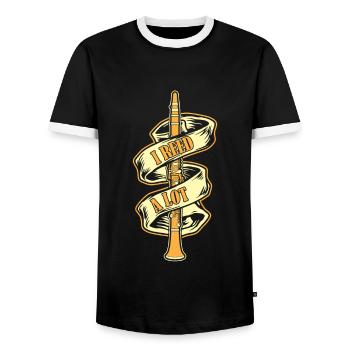 Klarinette Klarinettist Instrument Musik - Männer Kontrast-T-Shirt - Schwarz/Weiß - Vorne - AI Model Female 172 light (172cm) & AI Model Male 178 light (178cm)