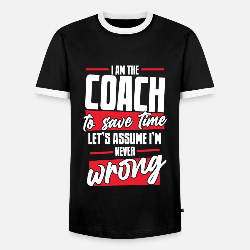 Coach Trainer - Männer Kontrast-T-Shirt - Schwarz/Weiß