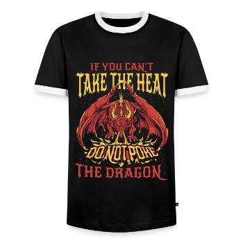 Dragon Mystique Dragon Fantasy - T-shirt contrasté Homme - noir/blanc - Devant - AI Model Female 172 light (172cm) & AI Model Male 178 light (178cm)