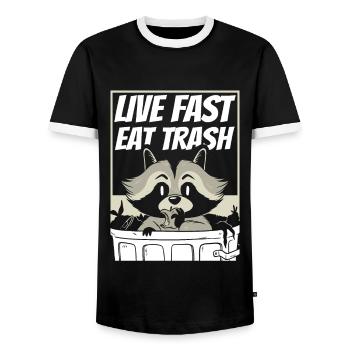 Raton laveur - T-shirt contrasté Homme - noir/blanc - Devant - AI Model Female 172 light (172cm) & AI Model Male 178 light (178cm)
