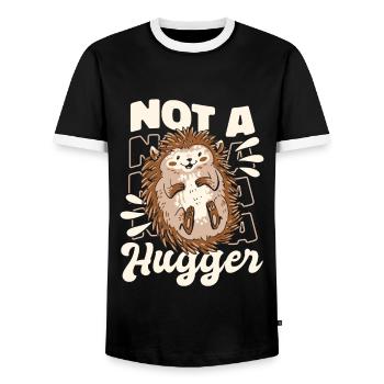 Igel Stachelig Tier Igel - Männer Kontrast-T-Shirt - Schwarz/Weiß - Vorne - AI Model Female 172 light (172cm) & AI Model Male 178 light (178cm)