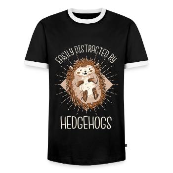 Igel Stachelig Tier Igel - Männer Kontrast-T-Shirt - Schwarz/Weiß - Vorne - AI Model Female 172 light (172cm) & AI Model Male 178 light (178cm)
