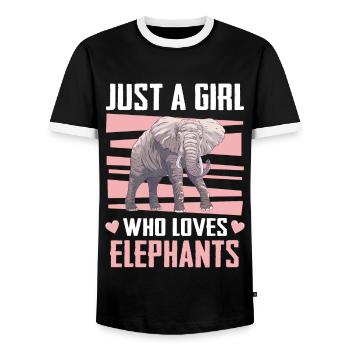 Elefant Tier Elefanten Zoo - Männer Kontrast-T-Shirt - Schwarz/Weiß - Vorne - AI Model Female 172 light (172cm) & AI Model Male 178 light (178cm)