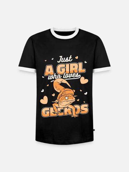 Gecko Geckos Echse - Männer Kontrast-T-Shirt - Schwarz/Weiß